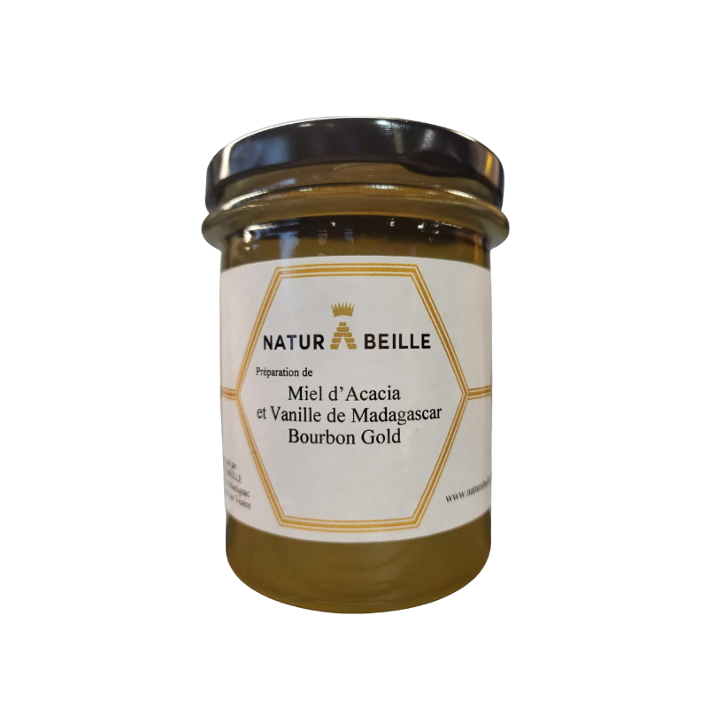 miel d'acacia et la vanille de Madagascar Bourbon Gold. Un régal pour vos papilles chez naturabeille