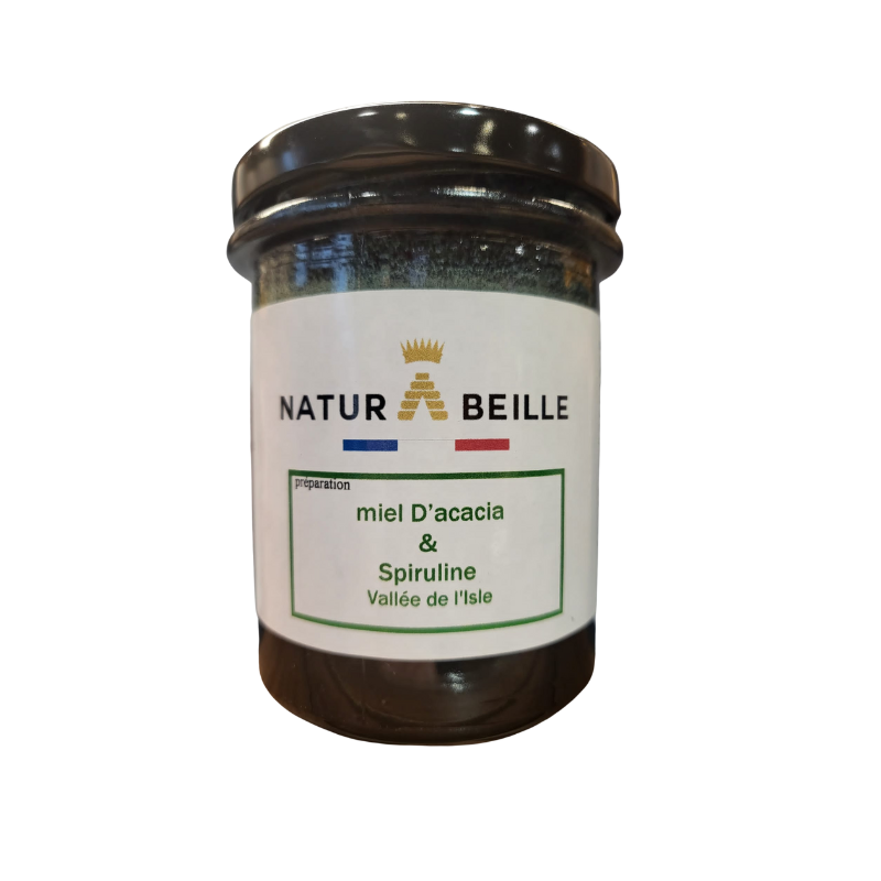Miel d'Acacia & Spiruline Vallée de l'Isle pot de 250g disponible chez naturabeille France