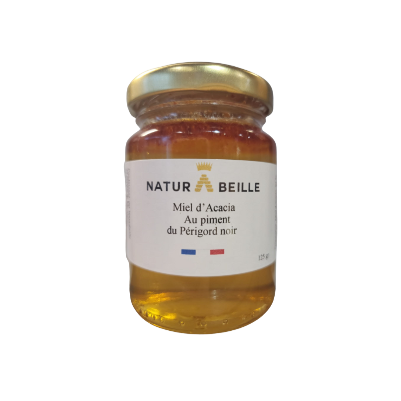 Préparation à base de miel d'acacia et piment du Périgord noir.